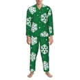 thumbnail image 3 of Yiaed Snowflake Print Men’s Pajamas Set - Long Sleeve Button Down Sleep Shirt and Pajama Bottoms Sleepwear Set Mens Pjs Sets Men's Pajama Bottoms-XX-Large, 3 of 7