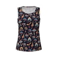 thumbnail image 4 of Xecao Colorful Mushrooms in Doodle Style print women's scoop neck, loose-fit workout tank tops for the gym., 4 of 9