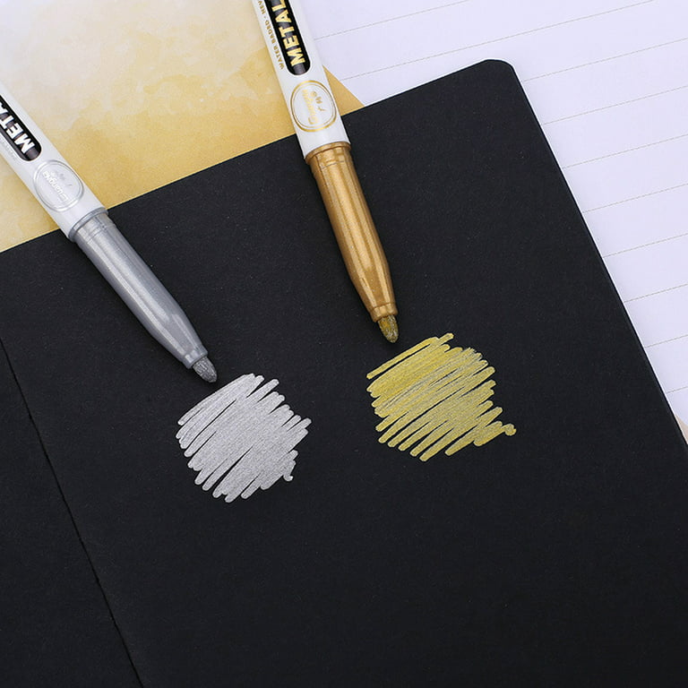 Gold Silver Epoxy Resin Drawing Pen Metallic Pen Acrylic Paint Highlights  Metallic Permanent Marker DIY Epoxy Resin Mold Mark