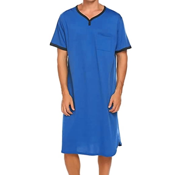 BONIXOOM Christmas Pajamas For Couples Pajamas For Men Leisure None Short Sleeve Solid Jumpsuit Blue XXL