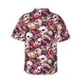 thumbnail image 3 of Daiia Skull record artist Hawaiian Shirt for Men Gentle Cotton Regular Short Sleeve Casual-Large, 3 of 9
