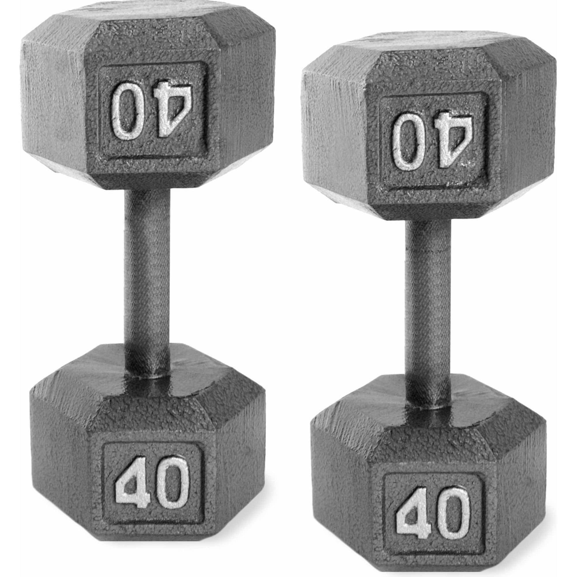 2 CAP Hex Dumbbells Barbells Free Weights 40 lb Pair 80 lbs Set Home Gym Fitness 