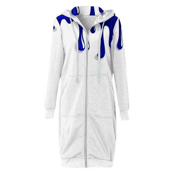 WXLWZYWL Womens Plus Size Halloween Hoodies Long Sleeve Retro Halloween Graphic Print Cardigans Coat Full Zip Up Casual Loose Long Hooded Sweatshirts Coats