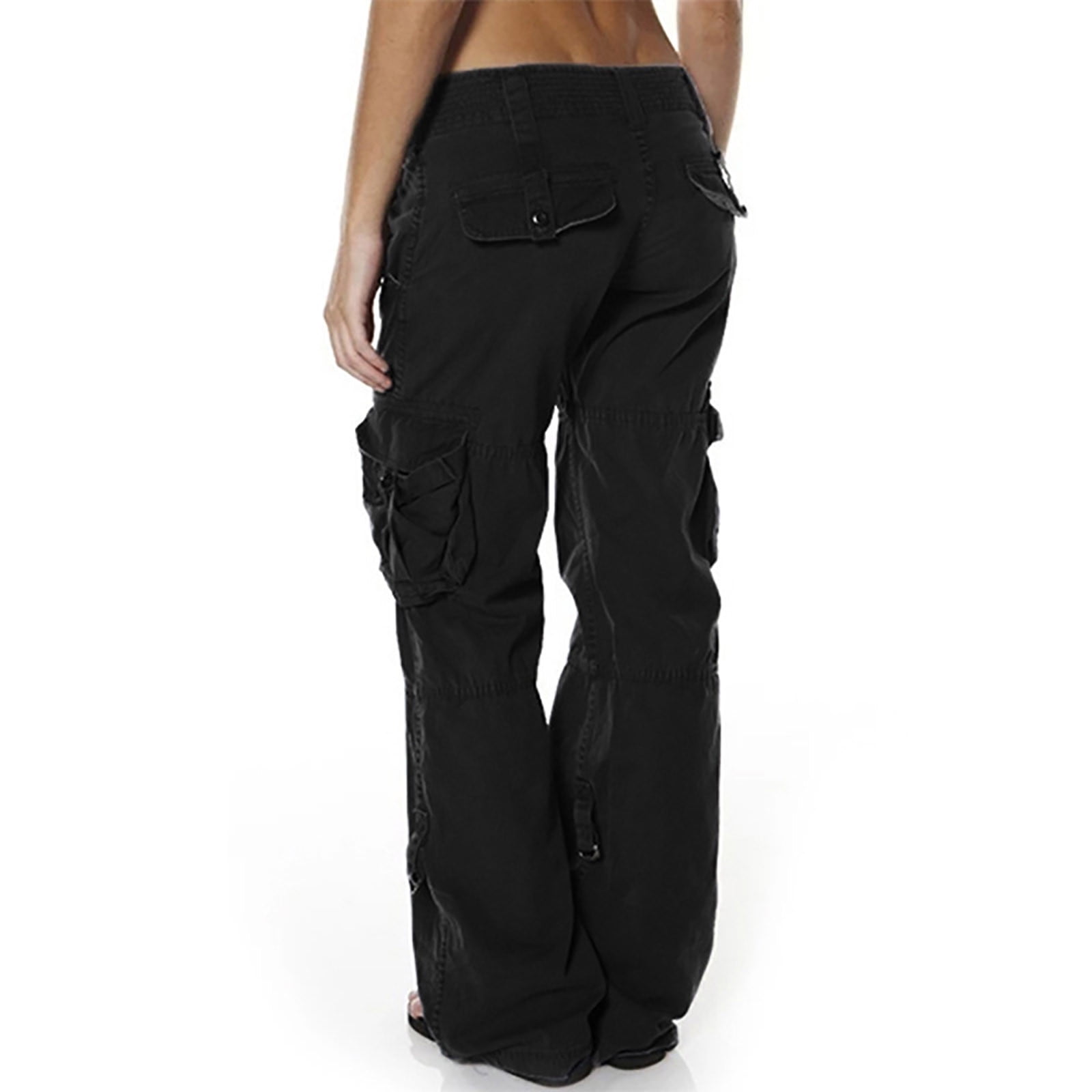 【Anyone more】D-ring Cargo Pocket Bootcut Pants zuwimk Cargo Pants Women,Women's Ease Comfort Fit Barely