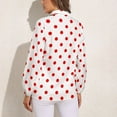 thumbnail image 2 of White And Red Polka Dot Long Sleeve Blouse Woman Streetwear Casual Shirts Summer Oversize Woman Streetwear Clothing Birthday Present, 2 of 7