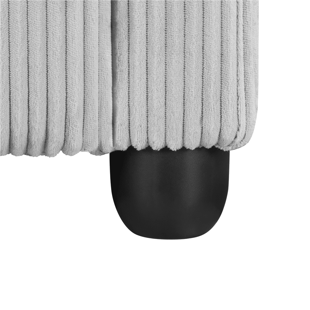 Renwick Corduroy Upholstered Adjustable Recliner Chair with Pocket Springs, Light Gray