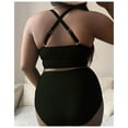 thumbnail image 4 of NIEWTR Womens Plus Size Bikini Tummy Control Swimsuits Two Piece Bathing Suits High Waisted Swimwear Strap Adjustable Backless Sexy Swimsuit Plus Size Bathing Suits (Black,XXL), 4 of 8