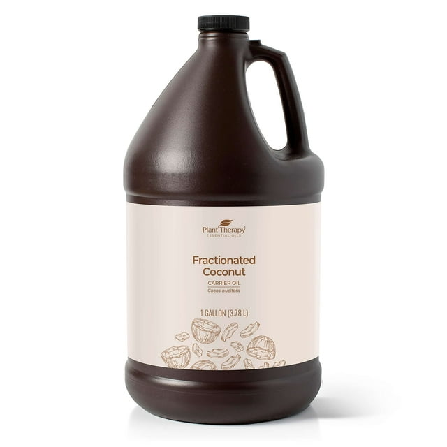 Plant Therapy Aceite de coco fraccionado para piel, cabello, cuerpo, 100% puro, hidratante natural, masaje y aromaterapia, aceite portador líquido, 1 galón