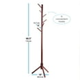 Zober Premium Wooden Coat Rack Free Standing, With 6 Hooks Lacquered