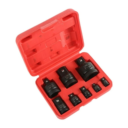 

Metal Sockets Wrench Adapter Set Professional Heavy Duty Portable Sturdy Wear Resistant Fitment Spanner Connector for Garage Car Repair Black 8pcs