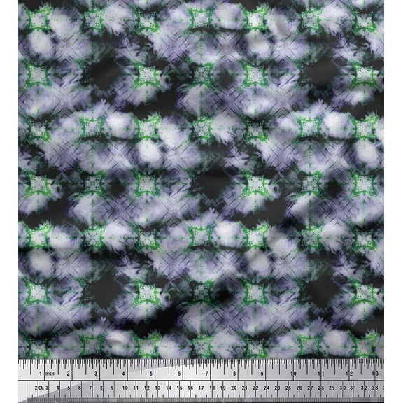 Soimoi Cotton Duck Fabric Check Tie-Dye Fabric Prints By Yard 42 Inch Wide