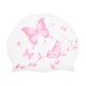 thumbnail image 1 of Gorro de Natación Impermeable con Patrón de Hojas de Vides de Mariposa Blanco 1 Pc, 1 of 6