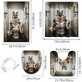 thumbnail image 6 of 4PCS/Set Highland Cow Bathroom Funny Animal Highland Cow Sitting on The Toilet Reading a Newspaper Shower Curtains for Bathroom Decor,Black Grey Bathroom Decor,Waterproof Fabric Bath Curtain, 6 of 6