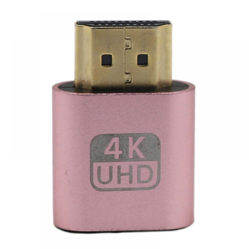 Computer Cables VGA Virtual Display Adapter HDMI 1.4 DDC EDID Dummy Plug Headless Ghost Display Adapter Cable Length Pink