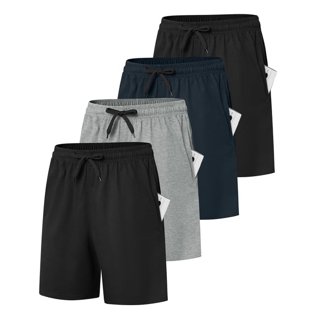 Shorts Bermuda deportivos de felpa para mujer Dalavch, algodón, paquete de 4, talla XL