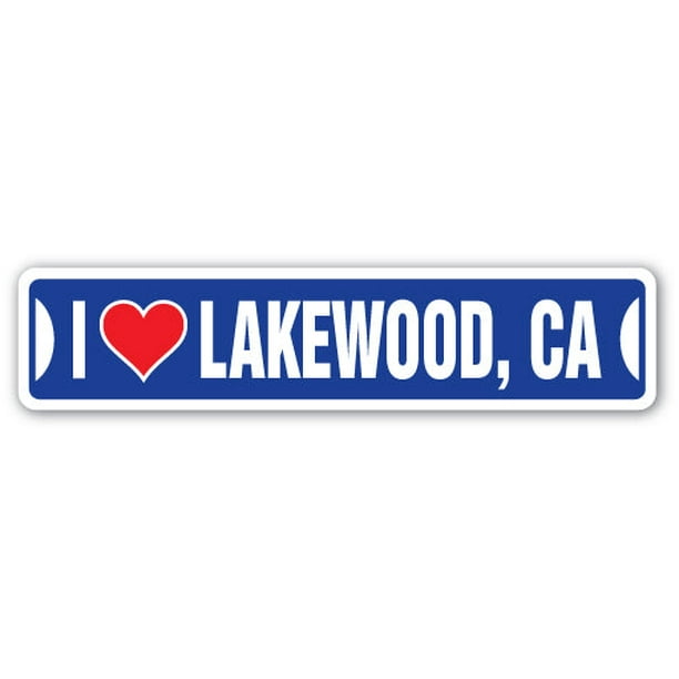 I LOVE LAKEWOOD CALIFORNIA Street Sign ca city state us wall road gift