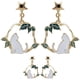 thumbnail image 1 of 2 pares de pendientes de gato esmaltados, pendientes colgantes de gato, pendientes de botón, 1 of 7