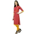thumbnail image 1 of Phagun Tunique en Coton Imprimée pour Femmes Manches 3/4 Rose Droite Kurti Indienne - 8, 1 of 2