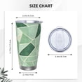 thumbnail image 3 of 20oz Car Cup Three-Piece Set Of Single Silver Edge No Smell Easy To Carry Heat Preservation For Daily Car Sports Travel Palegreen Geometric Lines_2, 3 of 8