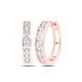thumbnail image 2 of 10kt Rose Gold Womens Round Diamond Channel Set Hoop Earrings 1.00 Cttw, 2 of 2