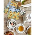 thumbnail image 4 of Sunflowers Trucks Kitchen Dish Towels for Drying Dishes Set of 4, Spring Farmhouse Eucalyptus Teal Wood Waffle Weave Microfiber Hand Tea Bathroom Towels Quick Dry & Absorbent Towel 15.7x23.6, 4 of 7