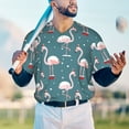 thumbnail image 4 of Fotbe Flamingo Baseball Jersey Shirt for Men and Women, Casual Short Sleeves Button Down T-Shirt-X-Large, 4 of 9