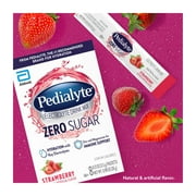 Pedialyte Electrolyte Drink Mix With Zero Sugar, Strawberry, 8 Powder Packets