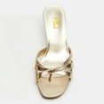 thumbnail image 5 of FSJ Women Strappy Kitten Heel Flip Flops Open Toe Low Heels Thong Sandals Fashion Party Dress Mules Sexy Casual Shoes Size 10.5 Gold, 5 of 5