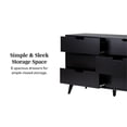 thumbnail image 3 of Pemberly Row Simple Wood 6 Drawer Dresser with Cut Out Handles - Black, 3 of 16