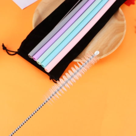 CATIEBYE Assorted -Friendly Reusable Silicone Drinking Straws 8Pcs