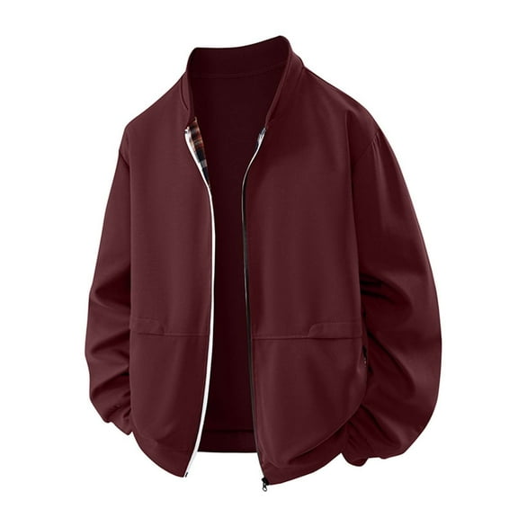LIaqionyy Mens Jackets Full Zip Casual Long Sleeve Fall Fashion Loose Running Workout Outwear with Pockets