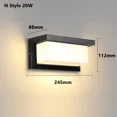 thumbnail image 3 of Luz de pared LED para exteriores, impermeable, 20 W, CA 85-265 V, IP65, sensor de movimiento, luz para porche, balcón, jardín, montaje en superficie, 3 of 5