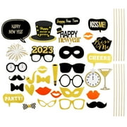 32 Pcs Gifts 2023 Photo Props New Year Prop New Year Party Photo Props New Year's Day Photo Props Handheld Props Paper