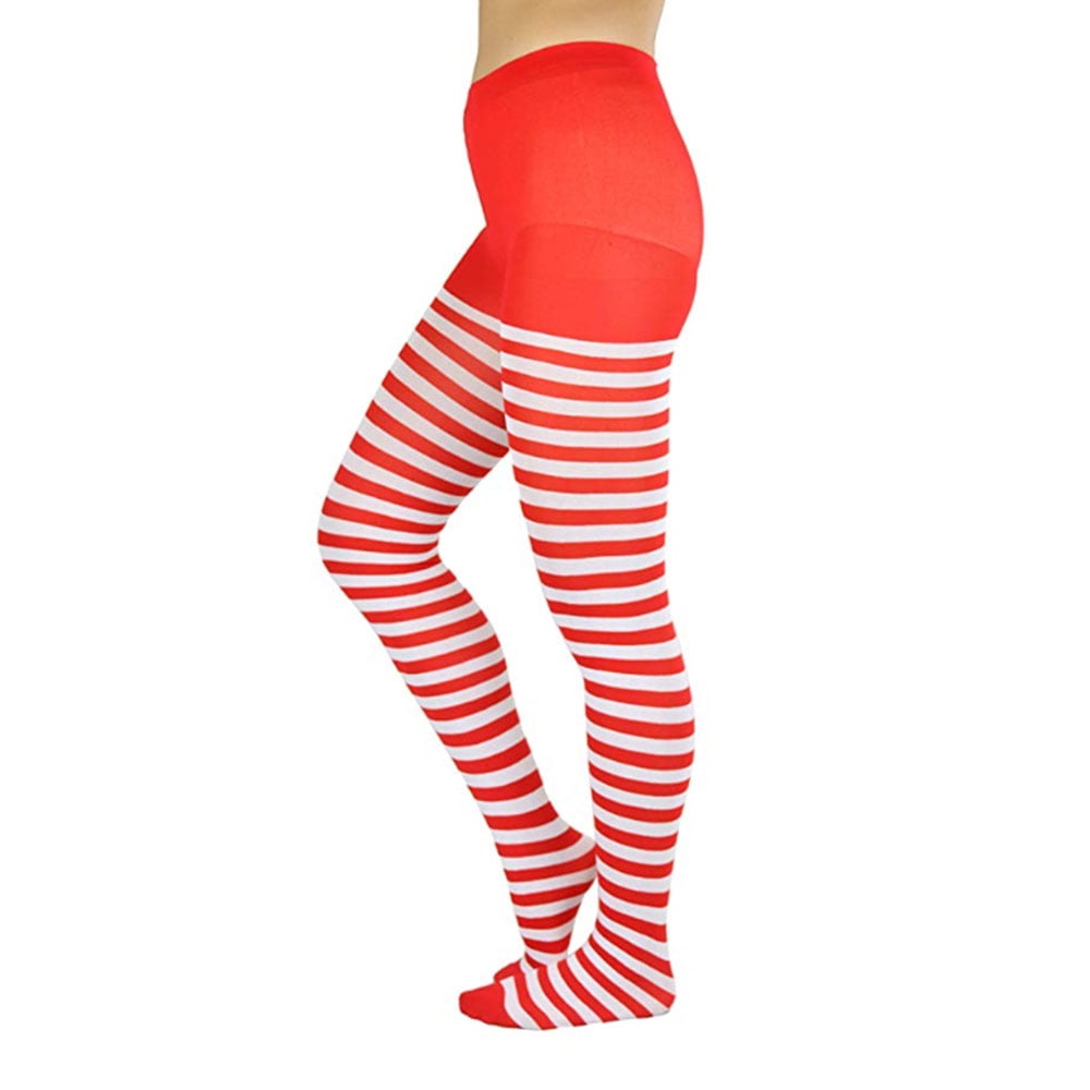plus size green and white striped tights