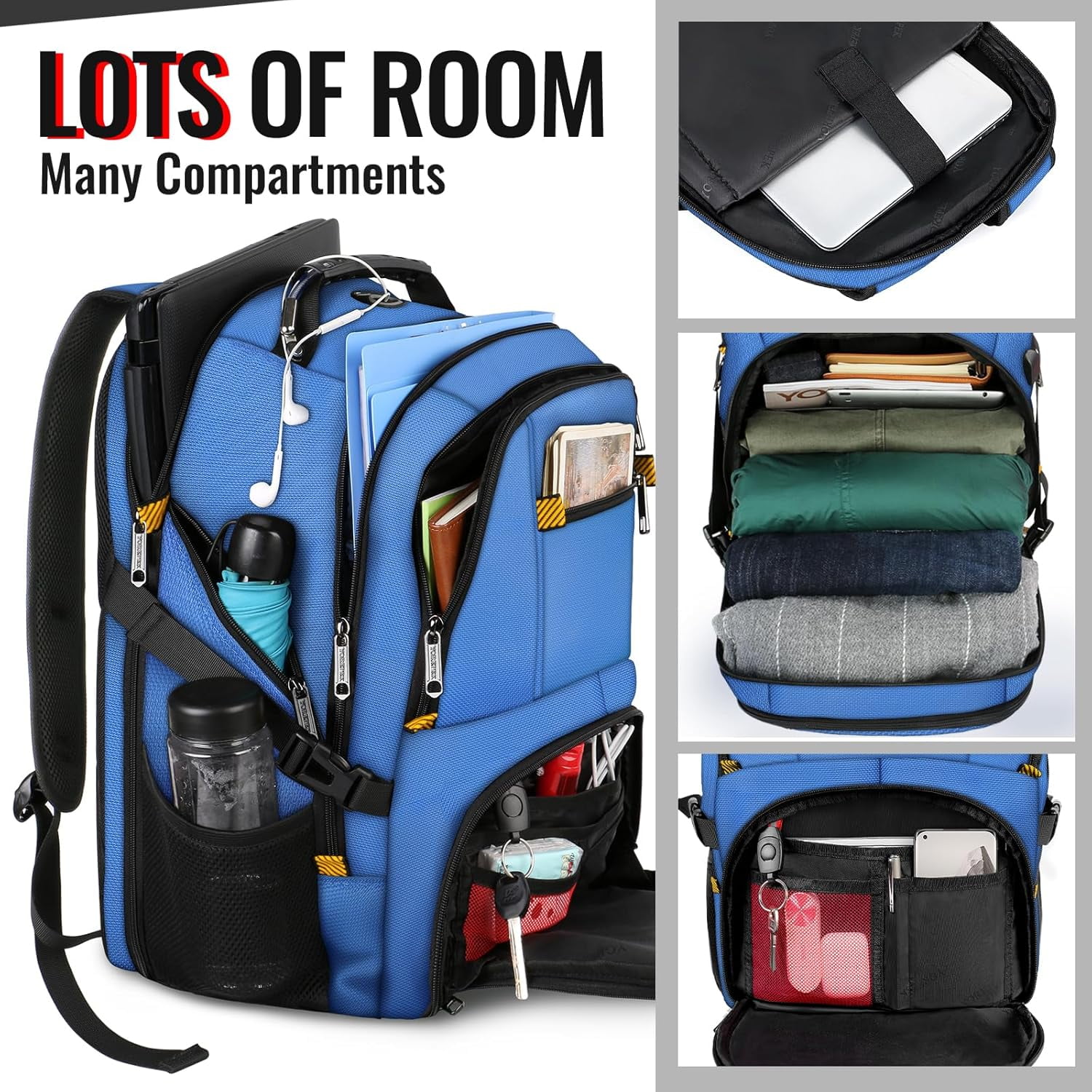 best laptop backpack with lots of pockets Volher Backpack,Business Travel Anti Theft Slim College | Water Resistant Durable Computer Bag Gift for Women & Men Fits 15.6 Inch Laptop and Notebook adjustable shoulder straps I Tried Out Dozens of