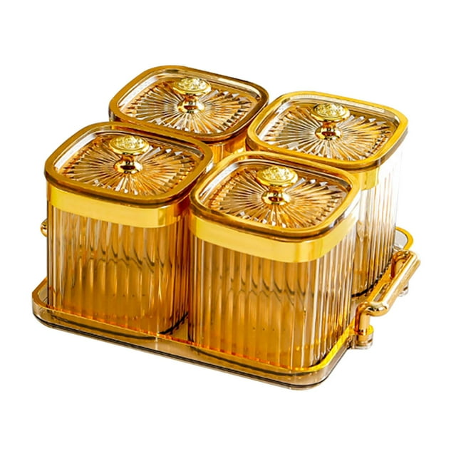 Bandeja para frutos secos, bandeja para servir con divisiones, caja multiusos para almacenar alimentos Amarillo