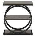 thumbnail image 3 of Fnova Side Table with Circular Metal Frame, End Table with 3-Tier Shelves for Living Room, Gray, 3 of 16