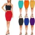 thumbnail image 2 of Fashionazzle Women's Casual Stretchy Bodycon Pencil Midi Mini Skirt, 2 of 38