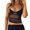 Black, variant on Women'S Sheer Mesh Camisole Tops Ruched V Neck Spaghetti Strap Crop Tank Top