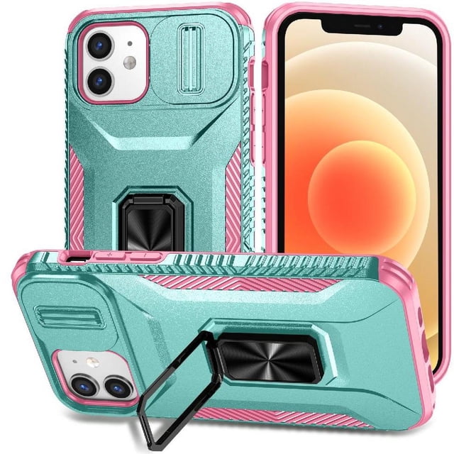 Funda para GANGXUN iPhone 12 - Soporte metálico, Función magnética, Verde