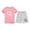 Pink, variant on Girls Jogger Set Short Sleeve Heart-shaped Printed Crew Neck T-Shirts Lightweight Elastic Waistband Sweatpants Sports Ouifit Sets for Hiking Running Black 2-13 Years