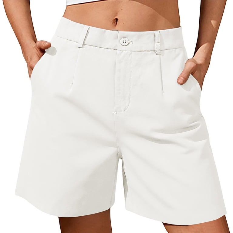 white dress shorts ladies Active with for Tall Women 7% Spandex For Model Size Specs Scout Linen Belted Shorts -