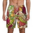 thumbnail image 3 of Uemuo Bright Mushrooms Pattern Mens Swim Trunks Quick Dry Board Shorts with Mesh Lining, Stretch Beach Shorts Quick Dry No-Chafing Board Shorts-Small, 3 of 9