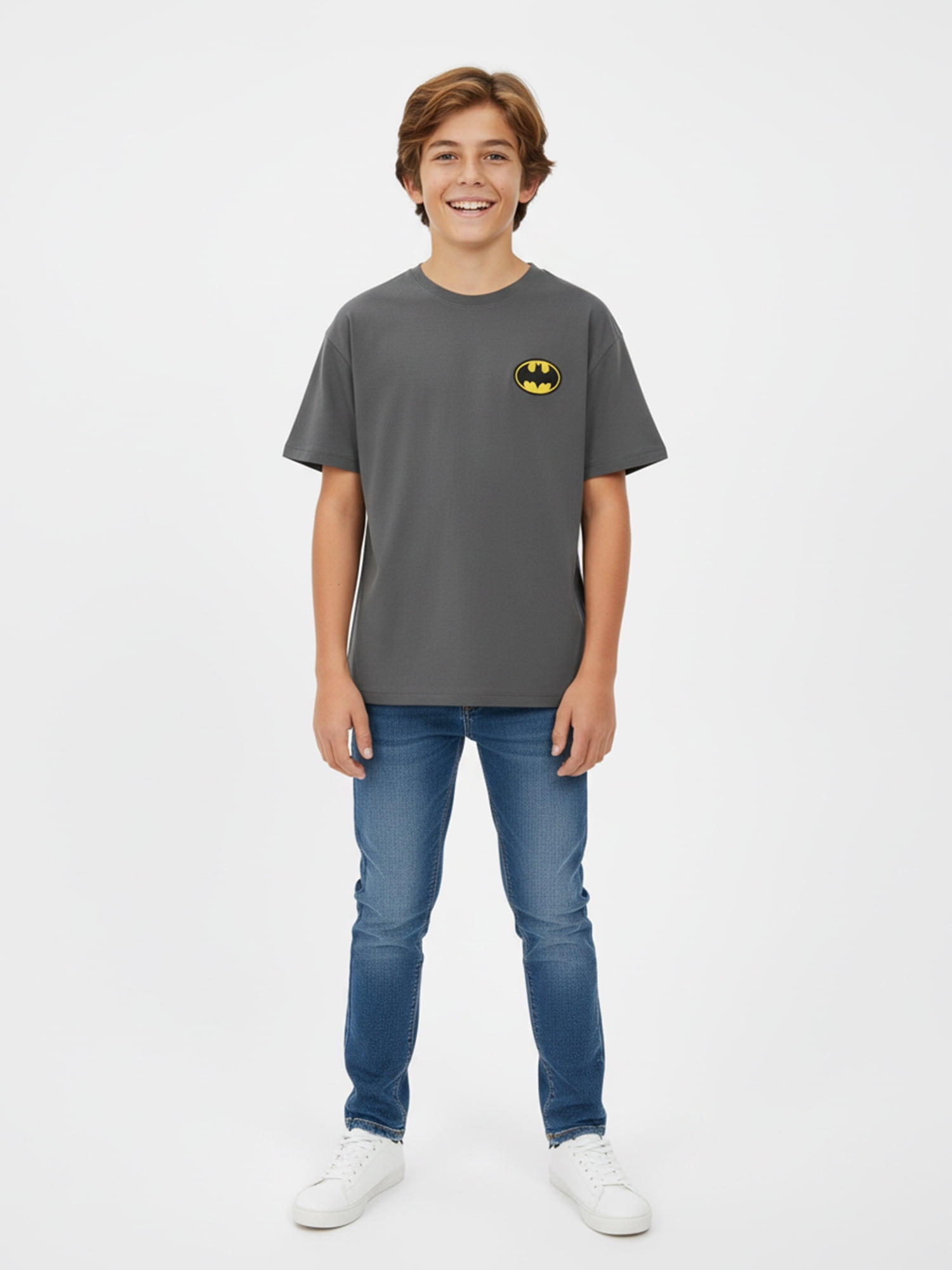 Batman Boys' Embroidered Tee with Short Sleeves, Sizes 4-18