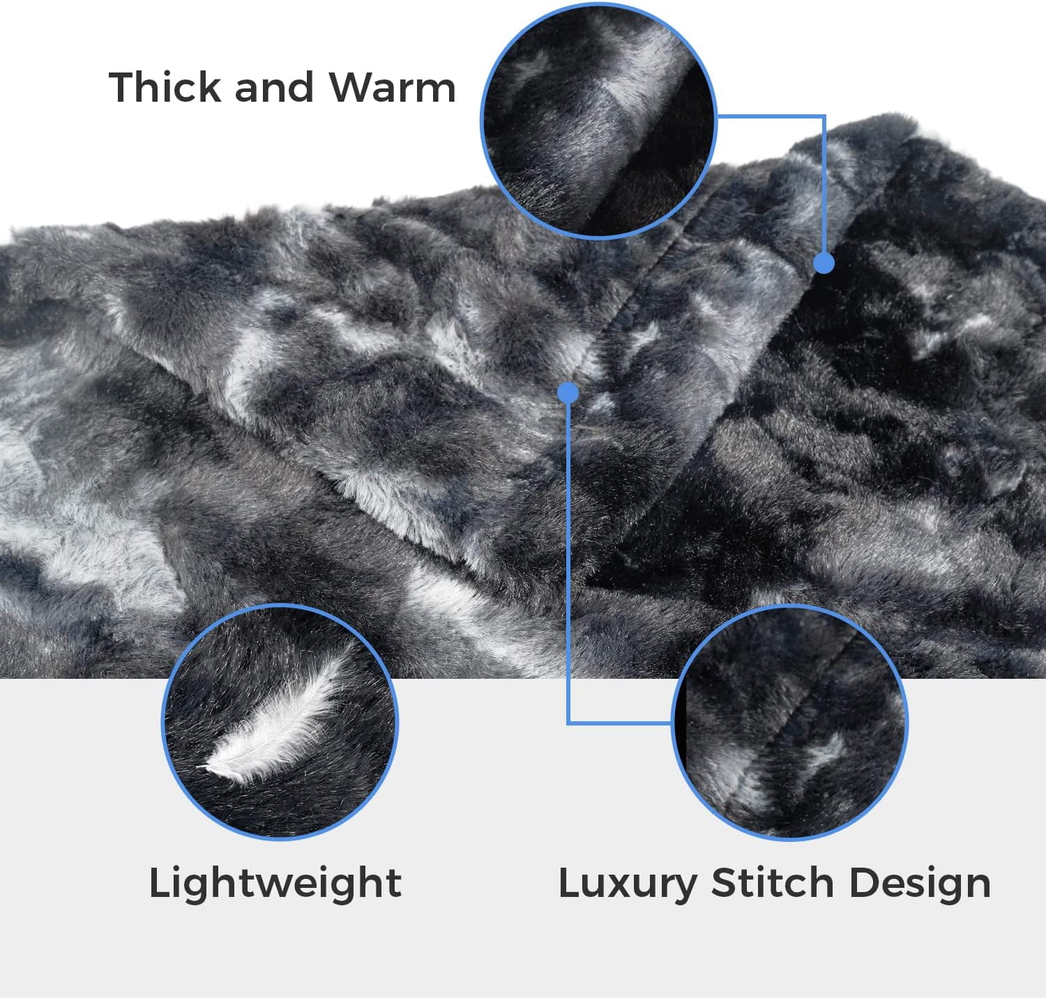 Sanmadrola Throw Blanket Soft Fuzzy Throw Blanket for Couch Fluffy Blankets Throws Shaggy Faux Fur Blanket Plush Sherpa Blanket Cozy Decorative Gift Throw Blankets for Couch Sofa, Bed 50''x60'' Black