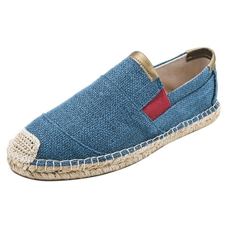 

nsendm Male Shoes Adult Men Slip on Casual Shoes Size 8 Pattern Simple Canvas Flat Bottomed Slip On Comfortable and Trend Mens Born Shoes Casual Blue 11
