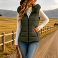 thumbnail image 5 of Womens Puffer Vest Hooded Sleeveless Zip Up Quilted Outerwear Vest with Pockets Casual Outerwear for Work or Travel, 5 of 8