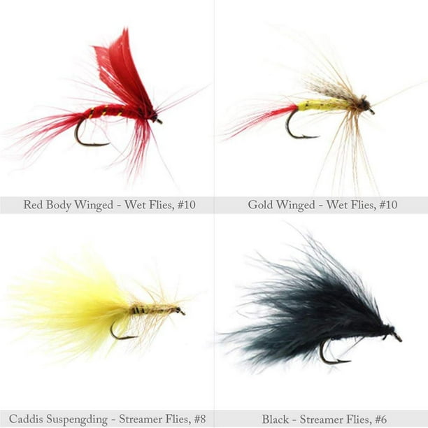 Fastboy Fly Fishing Dry Flies Wet Flies Set Large Amount Flies Assortment Kit Waterproof Fly Box Trout Fishing Other