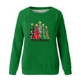 thumbnail image 4 of Cavosen Christmas Womens Crewneck Sweatshirts Oversize Xmas Cute Tree Print Pullover Sweatshirts Raglan Long Sleeve Casual Loose Sweatshirt Tops Fall Winter Festival Party Clothes, 4 of 4