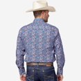 thumbnail image 2 of Roper Mens Long Sleeve Snap Blue River Paisley Western Shirt, 2 of 2